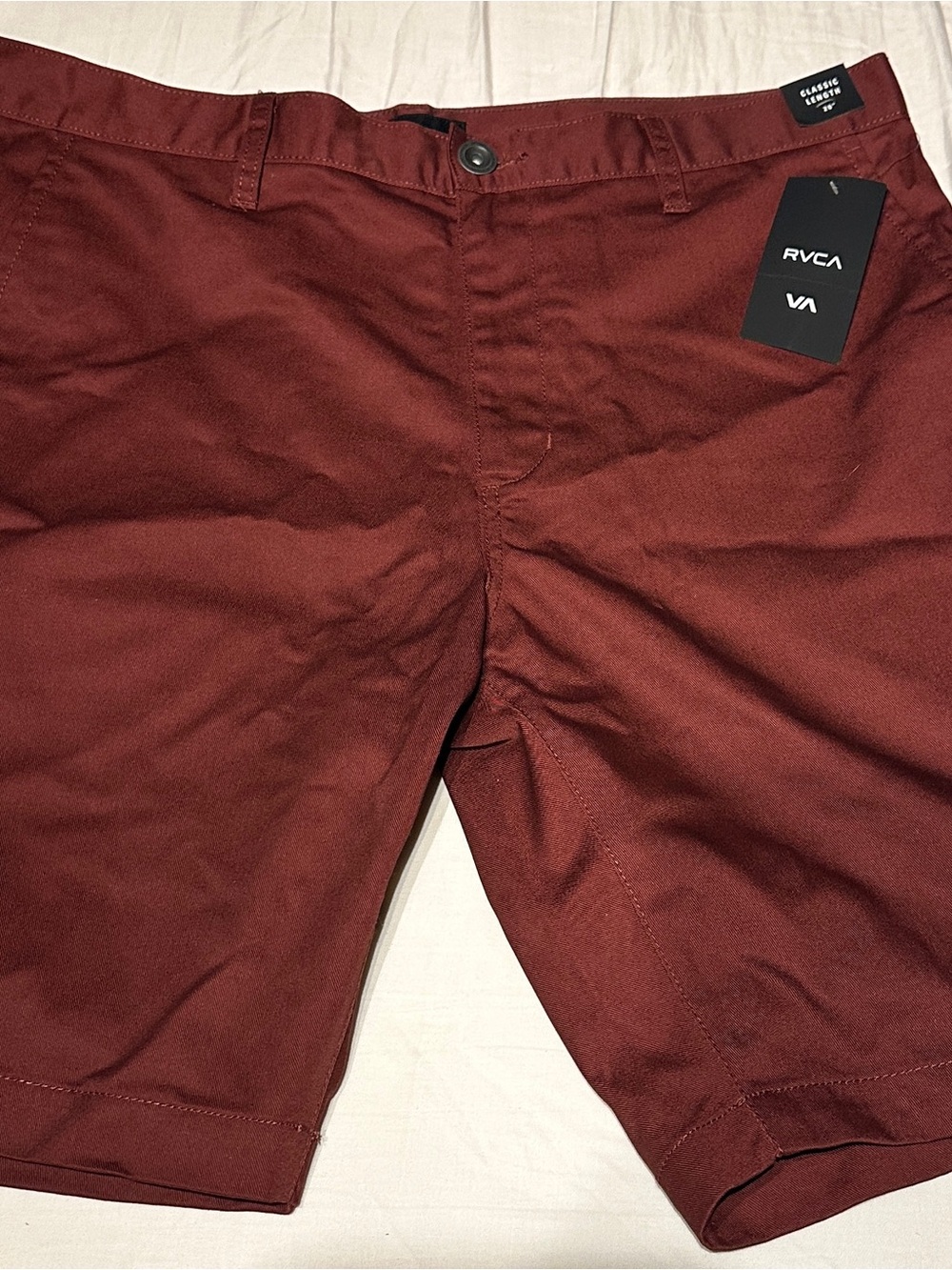 NWT RVCA Men's Burgundy Week-End Shorts Size: 36